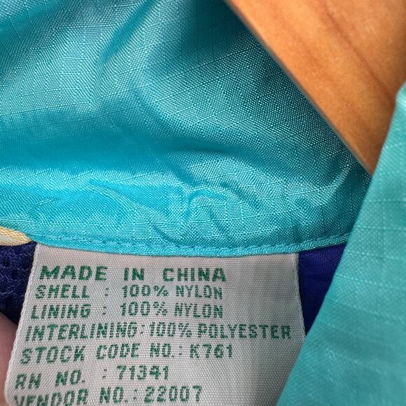 Vintage LL Bean Jacket Womens Large Blue Purple 1/2 Zip Removable Hood Anorak - Picture 4 of 10